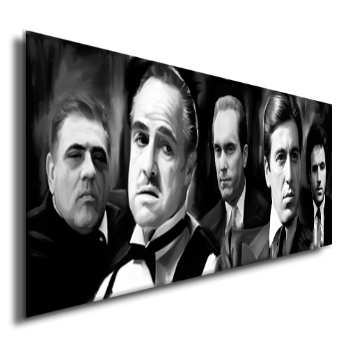 Godfather Al Pacino Marlon Brando Movie DVD Painting Canvas Giclee 