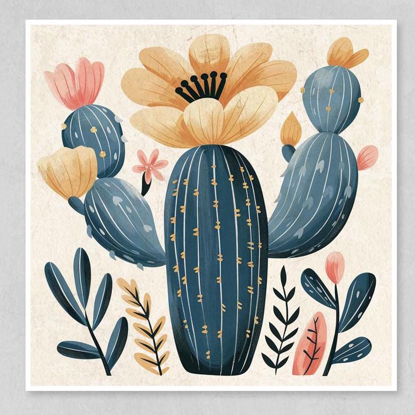 Boho Cactus Wall Art – Desert Wildlife Prints | Snake, Scorpion & Flora Set
