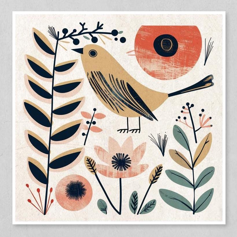 bird art prints, boho wall art, nature-inspired decor, Scandinavian style, bird illustration, minimalist prints, nursery art, eco-friendly decor, modern home decor, whimsical bird prints, floral wall art