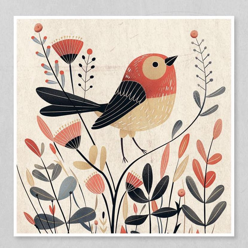 bird art prints, boho wall art, nature-inspired decor, Scandinavian style, bird illustration, minimalist prints, nursery art, eco-friendly decor, modern home decor, whimsical bird prints, floral wall art