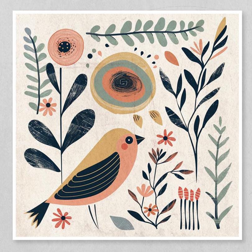 bird art prints, boho wall art, nature-inspired decor, Scandinavian style, bird illustration, minimalist prints, nursery art, eco-friendly decor, modern home decor, whimsical bird prints, floral wall art